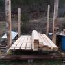 Pine lumber for firewood shed